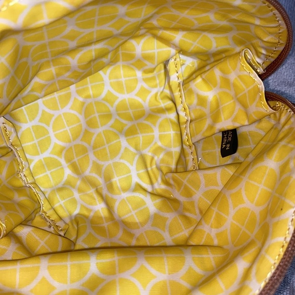 Vintage Fossil Handbag Tote Hobo Canvas Leather Trim Colorful Stripes ๐ - Picture 13 of 16